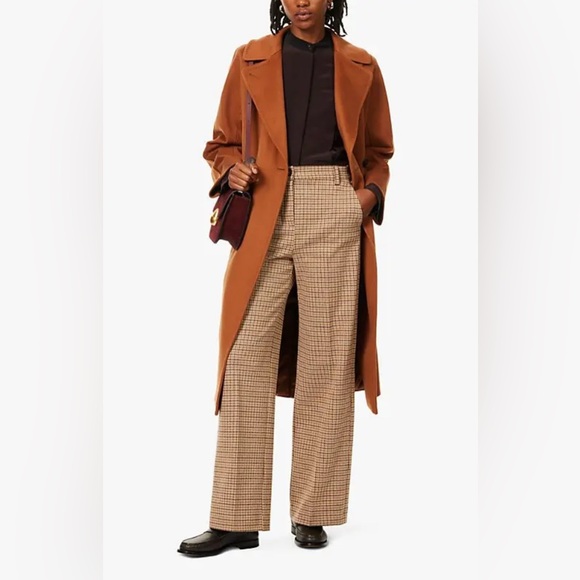 MAX MARA Panetto Houndstooth-Print Straight-Leg High-Rise Stretch-Woven Trousers